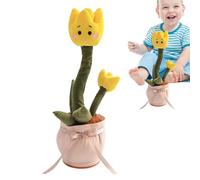 Weqizuerqi Juguete Hablando, Flor de Baile - Flores de Peluche de Baile Lindo | Actividades educativas divertidas de aprendizaje de los niños pequeños, Juguete Musical de Rosa eléctrica, Carga USB