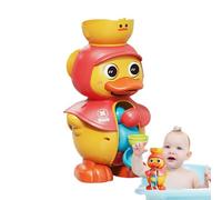 Weqizuerqi Juguetes de piscina de pato, juguetes para el baño para niños - Modelo de pato con rueda de agua giratoria para niños pequeños,Topes de succión fuertes juguete de baño para niñas para niñas