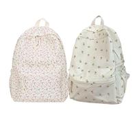 Weqizuerqi Mochila Escolar Floral,Mochila De Con Flores Para Niñas | Bolso Para Mujeres Adolescentes Niños Viaje Desplazamientos Estudiantes Ordenador Portátil Tableta Móvil