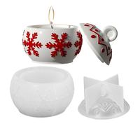 Weqizuerqi Moldes de de resina con tapa - Molde cristiano para dulces con diseño de copo de nieve, molde de silicona reutilizable para el hogar, portavelas, joyero, fiesta, manualidades