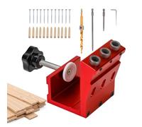 Weqizuerqi Pocket Hole Jig - Pocket Drill Hole System - Herramienta de conexión ajustable con broca escalonada para muebles y proyectos de madera