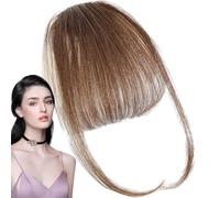 Weqizuerqi Pony - Extensiones de pelo humano con clip en flequillo, con flecos de color natural, red interna, ampliamente utilizado y perfecto para cualquier ocasión