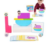 Weqizuerqi Primeros Juguetes en Bloques de Construcción, Juego de Madera de Asociación, Juguete Cubo Sensorial Educativo de Aprendizaje y Construcción para Niños y Niñas