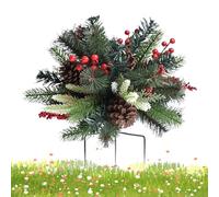 Weqizuerqi Relleno de maceta para árbol de Navidad, arbustos artificiales de Navidad con estaca de trípode, suministros de fiesta de vacaciones para el hogar, vacaciones, dormitorio, exterior fiesta