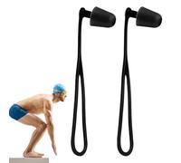 Weqizuerqi Swimmers - Tapones de silicona para los oídos, accesorios de natación, 1 par de auriculares reutilizables con cordón, accesorios de protección auditiva para actividades acuáticas, adultos y
