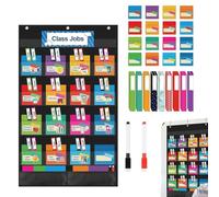 Weqizuerqi Tabla De Bolsillos Para Entorno Escolares,Organizador Educativo Resistente Y Colorido Para Trabajos Escolares Del Maestro - Tablero De Bolsillos Para Horario Visual - Para Escuela Hogar