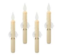 Weqizuerqi Velas sin llama, velas LED con sensor, lámpara de batería parpadeante del atardecer al amanecer, ventosa para sala de estar, cocina, balcón, lugar de trabajo, interior, Halloween, Navidad