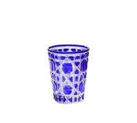 WEQYFDC 310ml Colorful Checkered Glass Cup Style Creative Whiskey Glasses Hand-carved Drinking Water Bottle Summer Coffee Mugs(Blue)