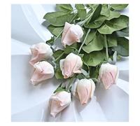 WEQYFDC 7pcs Pink Rose Artificial Flowers Real Touch Silk For Home Wedding Table Bouquet Party Decoration(Pink)