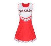 WEQYFDC Lo último en vestimenta de porristas for presentaciones dinámicas en equipo Uniformes premium diseñados for rutinas de alto impacto Espíritu imparable(Red,M)