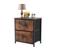 WEQYFDC Mesita de Noche, mesita, sofá, Mesa té, Armario Almacenamiento, cómoda, Expositor Ropa for Dormitorio, 2 cajones Tela, Mueble(1PACK Brown)