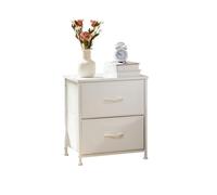 WEQYFDC Mesita de Noche, mesita, sofá, Mesa té, Armario Almacenamiento, cómoda, Expositor Ropa for Dormitorio, 2 cajones Tela, Mueble(1PACK White)