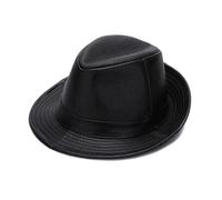 WEQYFDC Otoño Invierno Cálido Vaquero PU Cuero Sombreros Hombres Top Sombreros Hombres Gorras Para Fiesta Temática O Complemento(Black,60cm)