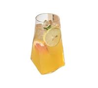 WEQYFDC Striped Bud Straight Cocktail Juice Long Drink Milk Shake Cup Flask Liquor Vodka Glasses for Champagne of Wine(Square 500ML)