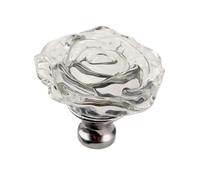 WEQYFDC Tirador De Puerta De Armario Con Forma De Bola De 2 pomos de cristal rosa de 50 mm for armario, cajón, puerta de cocina, armario, muebles.(50MM Transparent)