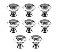 WEQYFDC Tirador De Puerta De Armario Con Forma De Bola De Perillas de cristal únicas for muebles, fáciles de instalar, amplia gama de aplicaciones, manijas for gabinetes de cocina(Silver base clear)