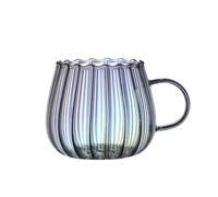 WEQYFDC Transparent Glass Cup Creative Coffee Tea Drinks Dessert Breakfast Milk Mugs Handle Drinkware Couple Gifts(Color)