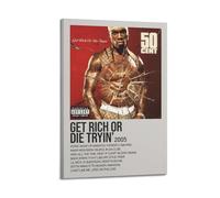 WEQYWEY 50 Cent Get Rich Or Die Tryin' Pósteres de arte de pared, lienzo vintage de música y películas, póster estético, pintura decorativa, decoración de sala de estar, dormitorio, 30 x 45 cm, estilo