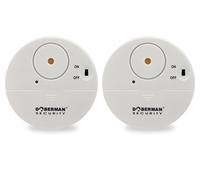 WER Doberman Alarma de Ventana ultradelgada de Seguridad, Alarma Fuerte de 100dB y sensores de vibración, Alarma antirrobo de diseño Moderno y Ultrafino con Respaldo Adhesivo (2 Paquetes)