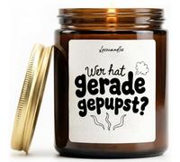 Wer hat gerade gepupst? - Duftkerze mit Spruch als Geschenk für Geburtstag, Freundschaft, Freundin, Freund, Kollegen, Lustige Vanille Duftkerze im Glas