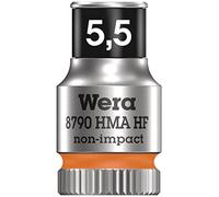 Wera 05003720001 zyklop llave de vaso con arrastre de 1/4“ con función de retención, 8790 hma hf, naranja brillante, 5.5 mm