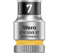 Wera 05003741001 8790 HMB Llave de vaso Zyklop con arrastre de 3/8" con función de retención, 7.0 x 29.0 mm, 7