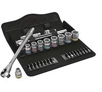 Wera 05004050001 8100 SB 10 Juego de carraca Zyklop Metal, cuadradillo pasante de 3/8", imperial, 29 piezas