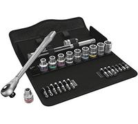 Wera 05004080001 8100 SC 10 Juego de carraca Zyklop Metal, cuadradillo pasante de 1/2", imperial, 28 piezas