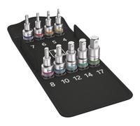 Wera 05004201001 Juego de Vasos de Punta con Arrastre, Función Sujeta-Tornillos con 9 Piezas, 1/2"