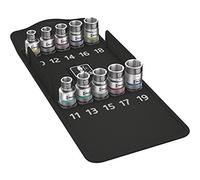 Wera 05004203001 Juego de Llaves de Vaso con Arrastre, Función Sujeta-Tornillos con 10 Piezas, 1/2"