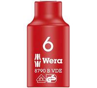 WERA-05004950001-8790 B VDE 6,0 - Llave de vaso VDE, aislada, con arrastre de 3/8"