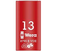 Wera 05004957001 8790 B Llave de Vaso Zyklop VDE, Aislada, con Arrastre de 3/8", 13.0 x 46.0 mm