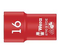 Wera 05004960001 8790 B Llave de Vaso Zyklop VDE, Aislada, con Arrastre de 3/8", 16 x 46 mm