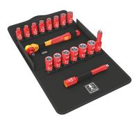 Wera 05004970001 8100 SB VDE 1 Juego de carraca Zyklop, aislado, con palanca de conmutación, con arrastre de 3/8", métrico, 17 piezas