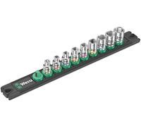 Set de 9 llaves de vaso Zyklop 1/4" WERA Nuss-Magnetleiste A 4