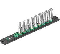 Wera 05005410001 Juego de llaves de vaso en tira magnética A Deep 1, arrastre de 1/4", 9 piezas, Negro