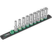 Wera 05005440001 Juego de llaves de vaso en tira magnética B Deep 1, arrastre de 3/8", 9 piezas