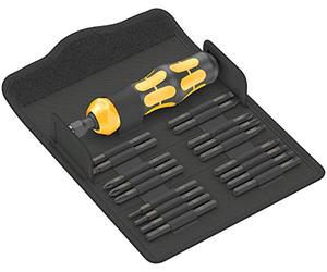 Wera 05018110001 Juego Kraftform Kompakt 900 Set 1, Juego de destornilladores de golpe, 19 piezas, Negro-amarillo