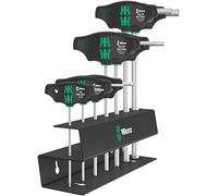 Wera 05023453001 454/7 HF Set 2 Juego de destornilladores con mango en T Hex-Plus con función de retención, 7 piezas, Negro