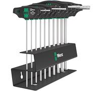 Wera 05023454001 454/10 HF Set Imperial 2 Juego de destornilladores de mango en T Hex-Plus con función de retención, en pulgadas, 10 piezas, Negro