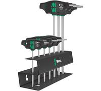 Wera 05023456001 467/7 TORX HF Set 2 Juego de destornilladores con mango en T TORX con función de retención, 7 piezas, Negro