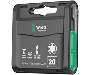 Wera 05057772001 Puntas, 20 x 25 mm, Set de 15 Piezas
