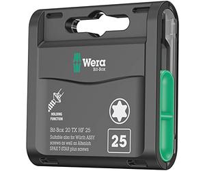 Wera - 05057778001 - Juego de puntas, Bit-Box 20 TX HF, TX 25 x 25 mm, 20 piezas