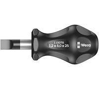 Wera 05110078001 Destornillador Corto Plano de Carburador, 1.2 x 8.0 x 25 mm