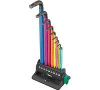 Wera 05133165001 950/9 Hex-Plus Multicolour 3 Juego de llaves acodadas, métricas, BlackLaser, 12 piezas