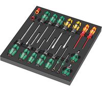Wera 05150101001 9710 Depósito de espuma juego de destornilladores Set 1, 18 piezas, Negro-verde