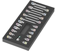 Wera 05150113001 9723 Depósito de espuma juego Zyklop B 3/8" vaso de puntas Set 1, 22 piezas, Cromado, Mate