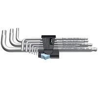 Wera 3950/9 Hex-Plus Stainless 1 Juego de llaves acodadas métricas, acero inoxidable, 9 piezas