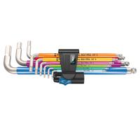 Wera 3950/9 j. de llaves acodadas Hex-Plus HF MULTICOL. HF INOX 1