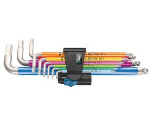 Wera 3950/9 j. de llaves acodadas Hex-Plus HF MULTICOL. HF INOX 1